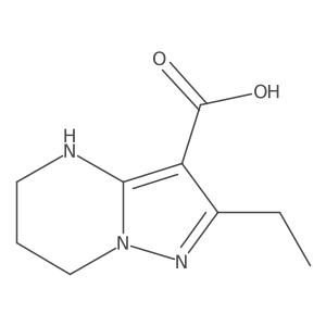 2-ethyl-4H,5H,6H,7H-pyrazolo[1,5-a]pyrimidine-3-carboxylic acid结构式