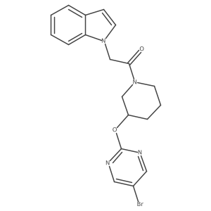 1-(3-((5-bromopyrimidin-2-yl)oxy)piperidin-1-yl)-2-(1H-indol-1-yl)ethanone Structure