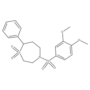 4-((3,4-Dimethoxyphenyl)sulfonyl)-7-phenyl-1,4-thiazepane 1,1-dioxide结构式