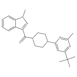(1-methyl-1H-indazol-3-yl)(4-(2-methyl-6-(trifluoromethyl)pyrimidin-4-yl)piperazin-1-yl)methanone结构式