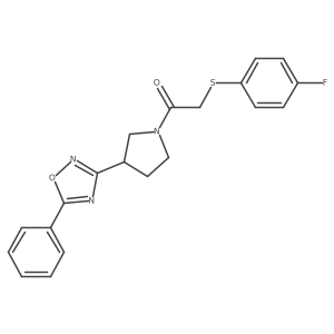 2-((4-Fluorophenyl)thio)-1-(3-(5-phenyl-1,2,4-oxadiazol-3-yl)pyrrolidin-1-yl)ethanone Structure