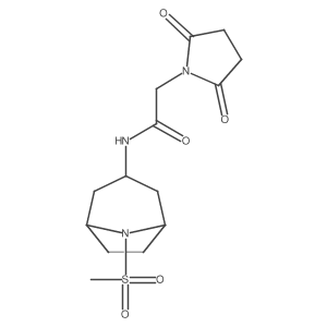 2-(2,5-dioxopyrrolidin-1-yl)-N-(8-(methylsulfonyl)-8-azabicyclo[3.2.1]octan-3-yl)acetamide结构式