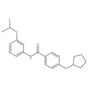N-(3-(difluoromethoxy)phenyl)-6-((tetrahydrothiophen-3-yl)oxy)nicotinamide结构式