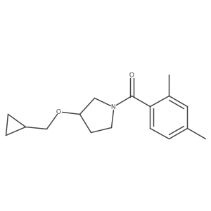 (3-(Cyclopropylmethoxy)pyrrolidin-1-yl)(2,4-dimethylphenyl)methanone结构式