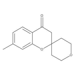 7-Methyl-3,4-dihydrospiro[1-benzopyran-2,4'-oxane]-4-one结构式