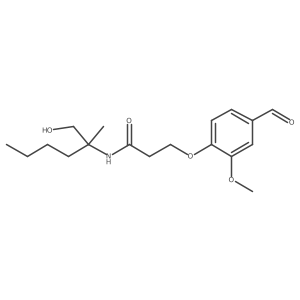 3-(4-formyl-2-methoxyphenoxy)-N-(1-hydroxy-2-methylhexan-2-yl)propanamide Structure