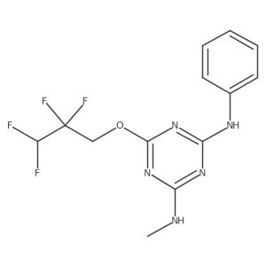 N-Methyl-N'-phenyl-6-(2,2,3,3-tetrafluoropropoxy)-1,3,5-triazine-2,4-diamine结构式