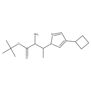 tert-butyl 2-amino-3-(4-cyclobutyl-1H-pyrazol-1-yl)butanoate Structure