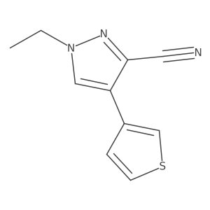 1-ethyl-4-(thiophen-3-yl)-1H-pyrazole-3-carbonitrile Structure