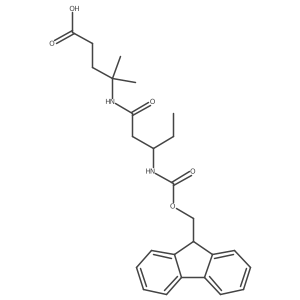 4-[(3R)-3-({[(9H-fluoren-9-yl)methoxy]carbonyl}amino)pentanamido]-4-methylpentanoic acid结构式