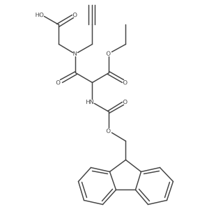 2-[2-(ethyl carboxy)-2-({[(9H-fluoren-9-yl)methoxy]carbonyl}amino)-N-(prop-2-yn-1-yl)acetamido]acetic acid Structure