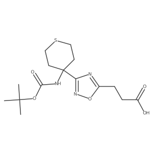 3-[3-(4-{[(Tert-butoxy)carbonyl]amino}thian-4-yl)-1,2,4-oxadiazol-5-yl]propanoic acid结构式