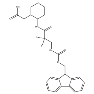 2-{4-[3-({[(9H-fluoren-9-yl)methoxy]carbonyl}amino)-2,2-difluoropropanamido]oxan-3-yl}acetic acid结构式