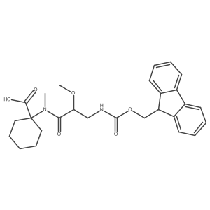 1-[3-({[(9H-fluoren-9-yl)methoxy]carbonyl}amino)-2-methoxy-N-methylpropanamido]cyclohexane-1-carboxylic acid结构式