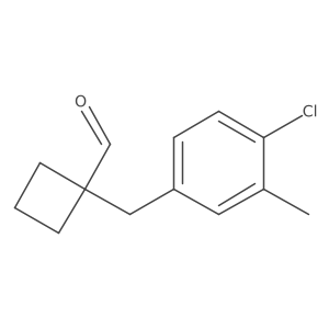 1-[(4-Chloro-3-methylphenyl)methyl]cyclobutane-1-carbaldehyde结构式