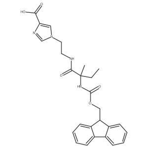 1-{2-[2-({[(9H-fluoren-9-yl)methoxy]carbonyl}amino)-2-methylbutanamido]ethyl}-1H-imidazole-4-carboxylic acid Structure