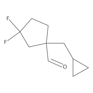 1-(Cyclopropylmethyl)-3,3-difluorocyclopentane-1-carbaldehyde Structure