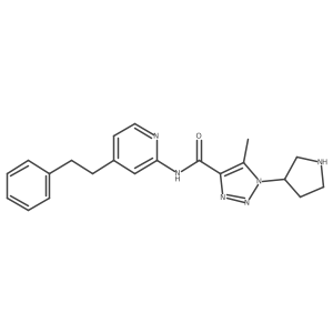 5-Methyl-N-[4-(2-phenylethyl)pyridin-2-yl]-1-pyrrolidin-3-yltriazole-4-carboxamide结构式