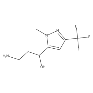(1S)-3-amino-1-[1-methyl-3-(trifluoromethyl)-1H-pyrazol-5-yl]propan-1-ol Structure