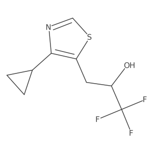 3-(4-Cyclopropyl-1,3-thiazol-5-yl)-1,1,1-trifluoropropan-2-ol结构式