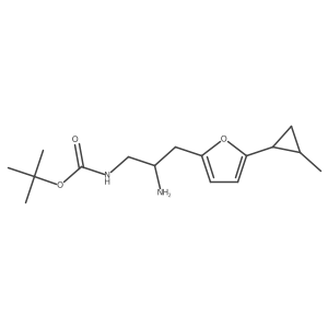 tert-butyl N-{2-amino-3-[5-(2-methylcyclopropyl)furan-2-yl]propyl}carbamate结构式