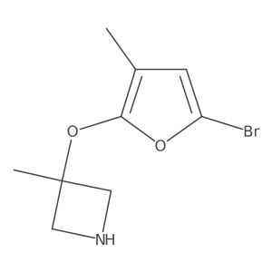 3-[(5-Bromo-3-methylfuran-2-yl)oxy]-3-methylazetidine结构式