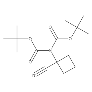 tert-Butyl (tert-butoxycarbonyl)(1-cyanocyclobutyl)carbamate结构式