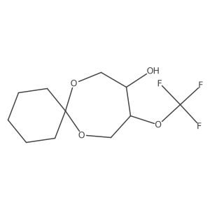 Trans-10-(trifluoromethoxy)-7,12-dioxaspiro[5.6]dodecan-9-ol结构式