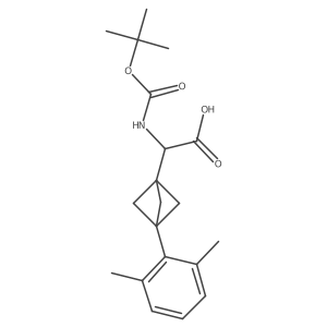 2-{[(Tert-butoxy)carbonyl]amino}-2-[3-(2,6-dimethylphenyl)bicyclo[1.1.1]pentan-1-yl]acetic acid Structure