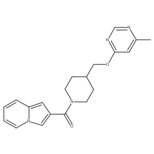 2-(4-{[(6-Methylpyrimidin-4-yl)oxy]methyl}piperidine-1-carbonyl)indolizine结构式