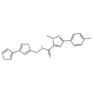 3-(4-fluorophenyl)-N-{[4-(furan-3-yl)thiophen-2-yl]methyl}-1-methyl-1H-pyrazole-5-carboxamide结构式
