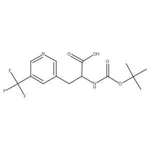 (R)-2-((tert-Butoxycarbonyl)amino)-3-(5-(trifluoromethyl)pyridin-3-yl)propanoic acid结构式