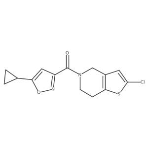 (2-Chloro-6,7-dihydro-4H-thieno[3,2-c]pyridin-5-yl)-(5-cyclopropyl-1,2-oxazol-3-yl)methanone Structure