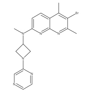 6-bromo-N,5,7-trimethyl-N-[1-(pyrazin-2-yl)azetidin-3-yl]-1,8-naphthyridin-2-amine结构式