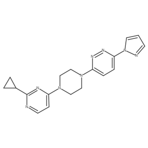 2-cyclopropyl-4-{4-[6-(1H-pyrazol-1-yl)pyridazin-3-yl]piperazin-1-yl}pyrimidine结构式