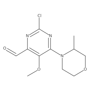 (R)-2-Chloro-5-methoxy-6-(3-methylmorpholino)pyrimidine-4-carbaldehyde结构式