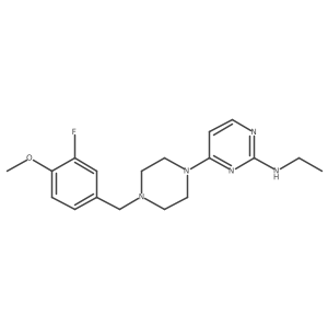 N-ethyl-4-{4-[(3-fluoro-4-methoxyphenyl)methyl]piperazin-1-yl}pyrimidin-2-amine结构式