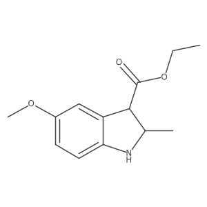 ethyl 5-methoxy-2-methyl-2,3-dihydro-1H-indole-3-carboxylate结构式