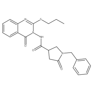 1-benzyl-5-oxo-N-[4-oxo-2-(propylsulfanyl)-3,4-dihydroquinazolin-3-yl]pyrrolidine-3-carboxamide Structure