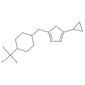 1-[(5-Cyclopropyl-1,3,4-oxadiazol-2-yl)methyl]-4-(trifluoromethyl)piperidine结构式