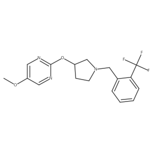 5-Methoxy-2-[(1-{[2-(trifluoromethyl)phenyl]methyl}pyrrolidin-3-yl)oxy]pyrimidine Structure