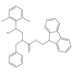 (9H-fluoren-9-yl)methyl N-benzyl-N-[2-(2-chloro-6-fluorophenyl)-2-hydroxyethyl]carbamate结构式