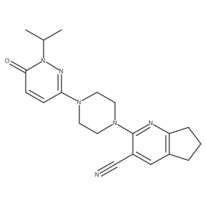 2-{4-[6-oxo-1-(propan-2-yl)-1,6-dihydropyridazin-3-yl]piperazin-1-yl}-5H,6H,7H-cyclopenta[b]pyridine-3-carbonitrile Structure