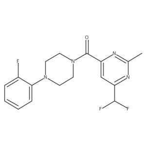 4-(Difluoromethyl)-6-[4-(2-fluorophenyl)piperazine-1-carbonyl]-2-methylpyrimidine结构式