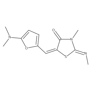 4-Thiazolidinone, 5-[[5-(dimethylamino)-2-furanyl]methylene]-3-methyl-2-(methylimino)- Structure