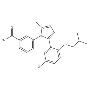 3-[2-[5-Chloro-2-(2-methylpropoxy)phenyl]-5-methyl-1H-pyrrol-1-yl]benzoic acid Structure