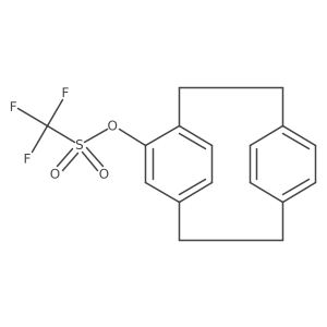 5-Tricyclo[8.2.2.24,7]hexadeca-1(13),4,6,10(14),11,15-hexaenyl trifluoromethanesulfonate结构式