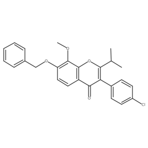 7-Benzyloxy-3-(4-chlorophenyl)-2-isopropyl-8-methoxy-chromen-4-one Structure