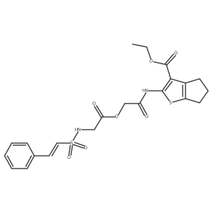 ethyl 2-(2-{[2-(2-phenylethenesulfonamido)acetyl]oxy}acetamido)-4H,5H,6H-cyclopenta[b]thiophene-3-carboxylate Structure