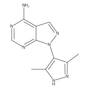 1-(3,5-Dimethyl-1H-pyrazol-4-yl)-1H-pyrazolo[3,4-d]pyrimidin-4-amine结构式